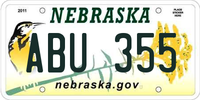 NE license plate ABU355