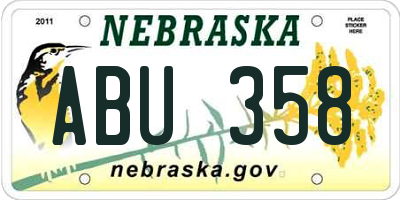 NE license plate ABU358