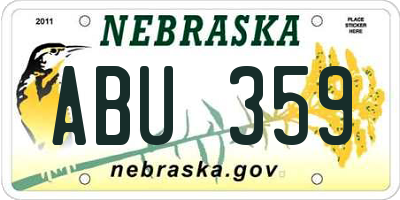 NE license plate ABU359