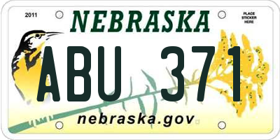 NE license plate ABU371
