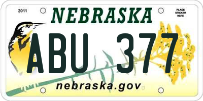 NE license plate ABU377