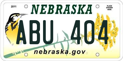 NE license plate ABU404