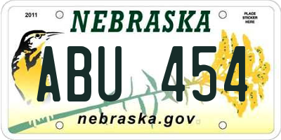 NE license plate ABU454