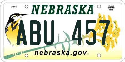 NE license plate ABU457