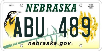 NE license plate ABU489