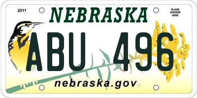 NE license plate ABU496
