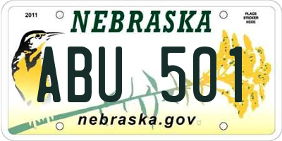 NE license plate ABU501