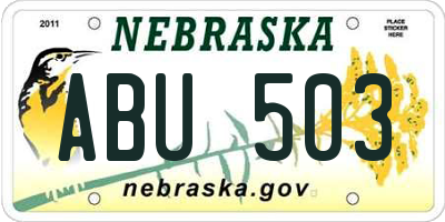 NE license plate ABU503