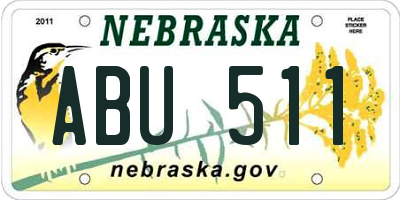 NE license plate ABU511