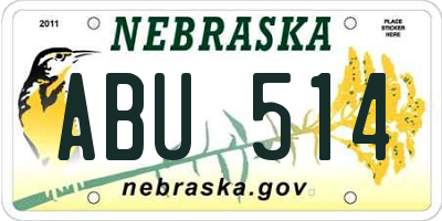 NE license plate ABU514