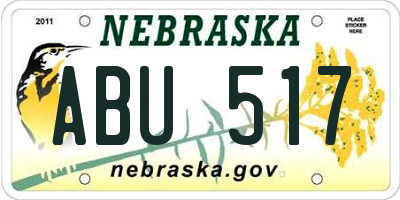 NE license plate ABU517