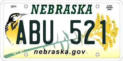 NE license plate ABU521