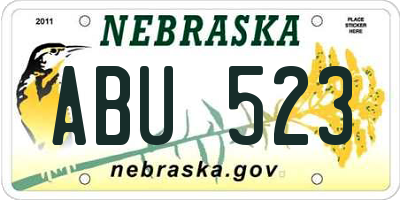 NE license plate ABU523