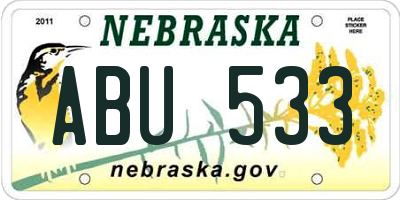 NE license plate ABU533