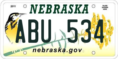 NE license plate ABU534