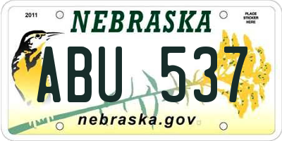 NE license plate ABU537