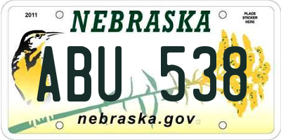 NE license plate ABU538