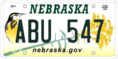 NE license plate ABU547