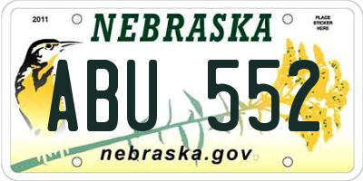 NE license plate ABU552