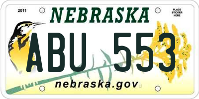 NE license plate ABU553