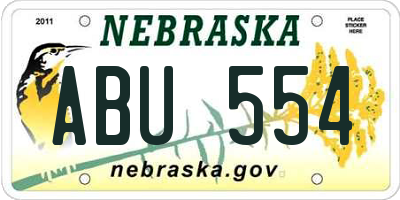 NE license plate ABU554