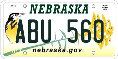 NE license plate ABU560