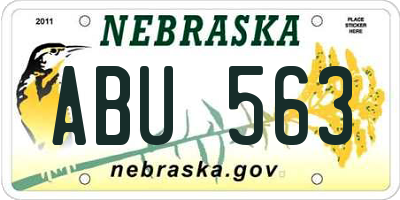 NE license plate ABU563