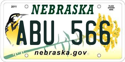 NE license plate ABU566