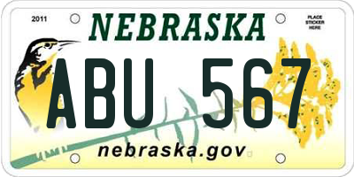 NE license plate ABU567