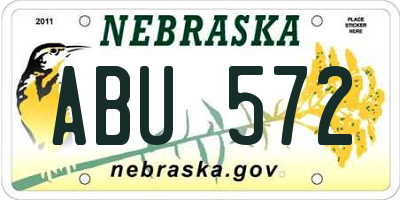 NE license plate ABU572