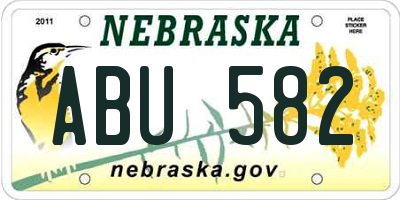 NE license plate ABU582