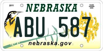 NE license plate ABU587