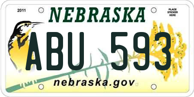 NE license plate ABU593