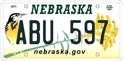 NE license plate ABU597