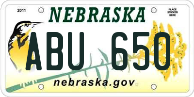 NE license plate ABU650