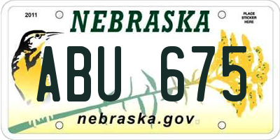 NE license plate ABU675