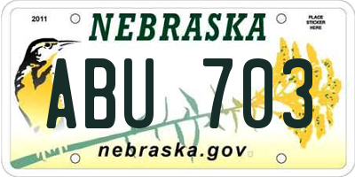 NE license plate ABU703