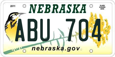 NE license plate ABU704