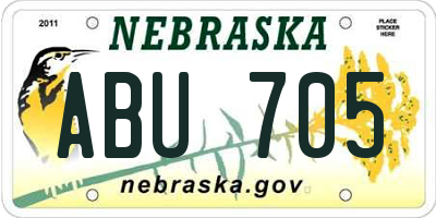 NE license plate ABU705