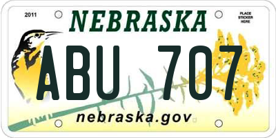 NE license plate ABU707