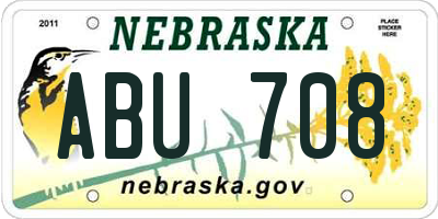 NE license plate ABU708