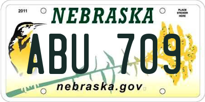 NE license plate ABU709