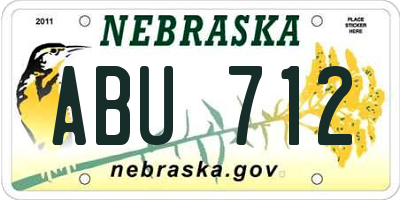 NE license plate ABU712