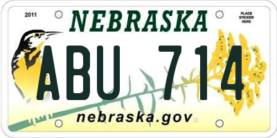 NE license plate ABU714