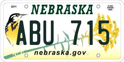 NE license plate ABU715