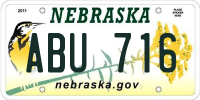 NE license plate ABU716