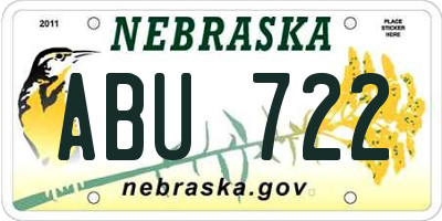 NE license plate ABU722