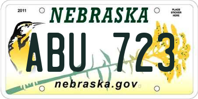 NE license plate ABU723