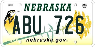 NE license plate ABU726