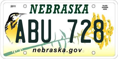 NE license plate ABU728